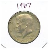1967 Kennedy Silver Half Dollar - 40% Silver