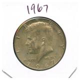 1967 Kennedy Silver Half Dollar - 40% Silver