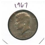1967 Kennedy Silver Half Dollar - 40% Silver
