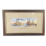 Mississippi Steamboat c. 1870 Woven Picture from