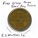 Free Glass Prima Beer Any Tavern - R.S. Walters
