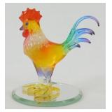 * Glass Baron ï¿½Sunrise Roosterï¿½ Glass Figurine on