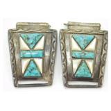 Sterling Silver Watch Band Tips with Turquoise