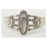 Vintage Sterling Silver and Abalone Navajo Cuff