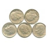 Group of 5 Roosevelt Silver Dimes