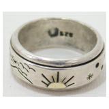 Sterling Silver and 14K Gold Spinner Ring with