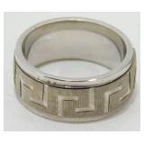 Sterling Silver Spinner Ring, Size 9,