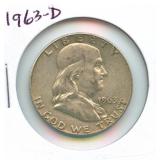 1963-D Franklin Silver Half Dollar