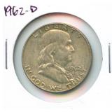 1962-D Franklin Silver Half Dollar