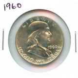 1960 Uncirculated Franklin Silver Half Dollar