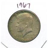 1967 Kennedy Silver Half Dollar - 40% Silver