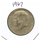 1967 Kennedy Silver Half Dollar - 40% Silver