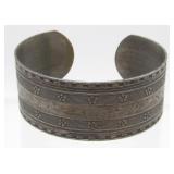 Vintage Antique Flower Silver Cuff Bracelet