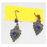 Vintage Lapis Lazuli Sterling Silver Earrings