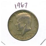 1967 Kennedy Silver Half Dollar - 40% Silver