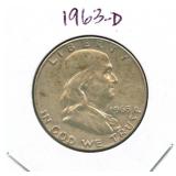 1963-D Franklin Silver Half Dollar