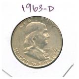 1963-D Franklin Silver Half Dollar
