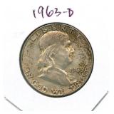 1963-D Franklin Silver Half Dollar