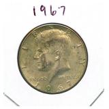 1967 Kennedy Silver Half Dollar - 40% Silver