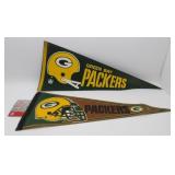 2 Vintage Green Bay Packers Pennants