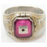 Vintage Sterling 10k Top Menï¿½s Ring - Size 10,