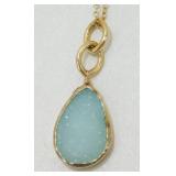 14K Gold Filled Necklace with Druzy Pendant - 19ï¿½