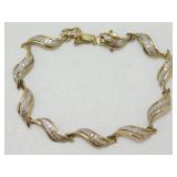 Vintage Sterling Silver Vermeil and White Stone