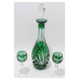 * Cut Glass Decanter & 2 Glasses from Germany