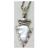 Vintage Sterling Silver Arrowhead Necklace - 8.08