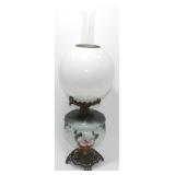 ** Parlor Lamp with Globe & Aladdin Chimney