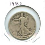 1918-S Walking Liberty Silver Half Dollar