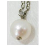 Sterling Silver and Cultured Pearl Necklace -