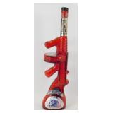 * Red Glass Tommy Gun Shaped Bottle