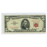 1963 $5 Red Seal Legal Tender U.S. Note