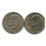 1972 & 1972-D Eisenhower Dollar Coins