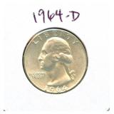 1964-D Washington Silver Quarter