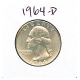 1964-D Washington Silver Quarter