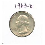 1963-D Washington Silver Quarter