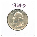 1964-D Washington Silver Quarter