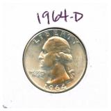 1964-D Washington Silver Quarter