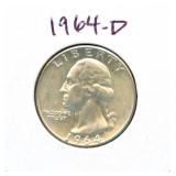 1964-D Washington Silver Quarter