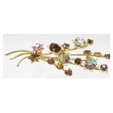 Vintage Austria Flower Crystal Rhinestone Brooch