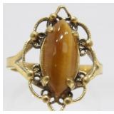 Vintage Tiger's Eye Filigree Ring