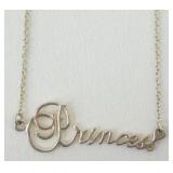 Sterling Silver Princess Pendant Necklace - 2.73