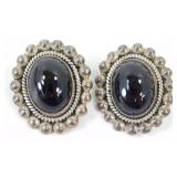 Sterling & Black Onyx Clip-On Earrings - 21.95
