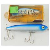 Two Vintage Cobalt Blue Fish Lures - Original
