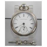Elgin Coin Silver Pocket Watch Model 1, 158s, 7j,