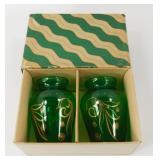 * Vintage Anchor Hocking Green Glass Mini Vases