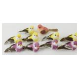 Foam Birds with Real Feathers and Clips