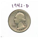 1942-D Washington Silver Quarter